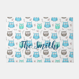 Owls & Branches Pattern Doormat