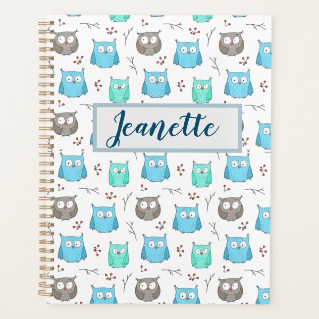 Owls & Branches Pattern Planner (Front)