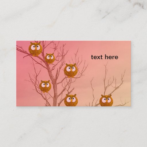 Customizable Owls Business Cards Template