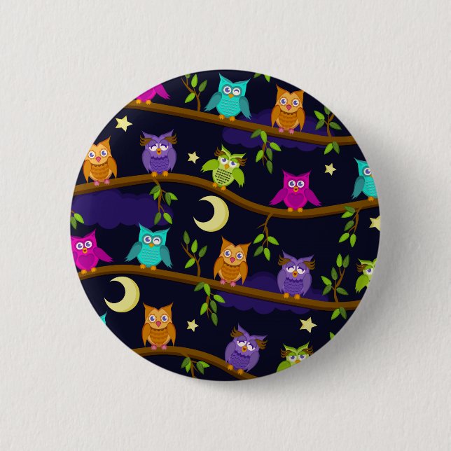 owls by night pinback button (Front)