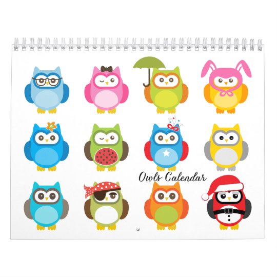 Owls Calendar Zazzle