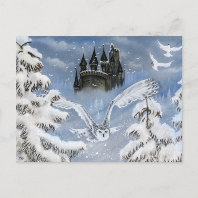 Owls Castle Winter Fairytale Postcard (Front)