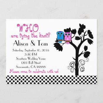 Owls - Casual Funny Wedding Invites by FestiveFair at Zazzle