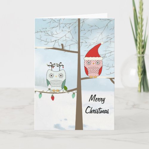 Owls Christmas Holiday Card