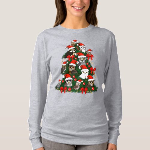 Owls Christmas Tree T_Shirt