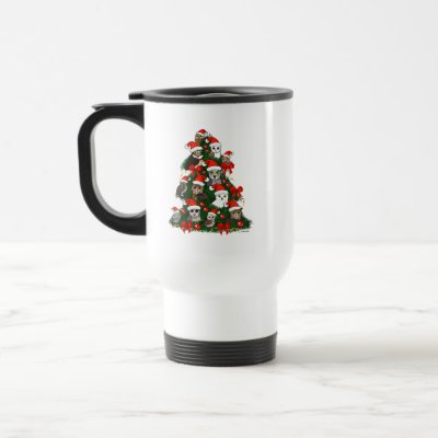 Owls Christmas Tree Travel Mug