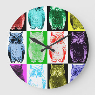 Owls Color Grid Clock
