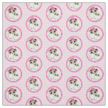 Owls Cute Pink White Gingham Plaid Fabric