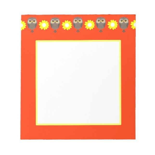 Owls & Daisies Notepad (Front)