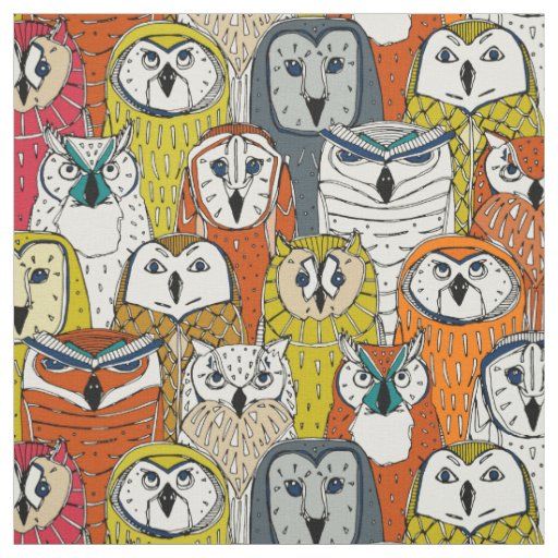 owls fall fabric