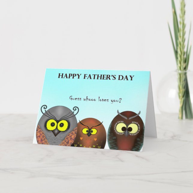 Owls father day holiday card (Front)