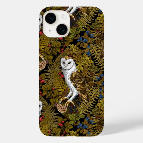 Owls ferns oak and berries 2 Case_Mate iPhone 14 case