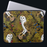Owls, ferns, oak and berries 2 laptop sleeve<br><div class="desc">Hаnd-painted owls,  mouse,  forest berries and ferns, seamless pattern</div>