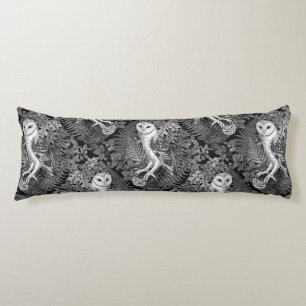 Owls, ferns, oak and berries 4 body pillow