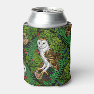 Owls, ferns, oak and berries can cooler