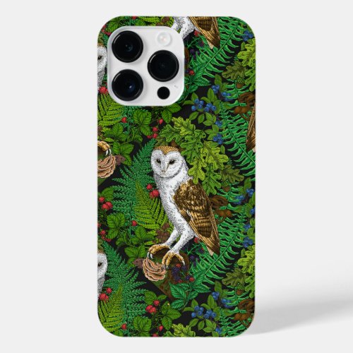Owls ferns oak and berries iPhone 14 pro max case