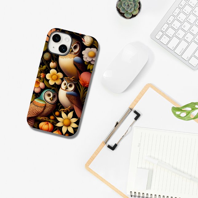 Owls & Flowers | Modern Haeckel Case-Mate iPhone Case (Creator Uploaded)