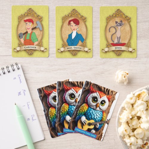 Owls Forest Serenade Monogram kids Old Maid Game Old Maid Cards