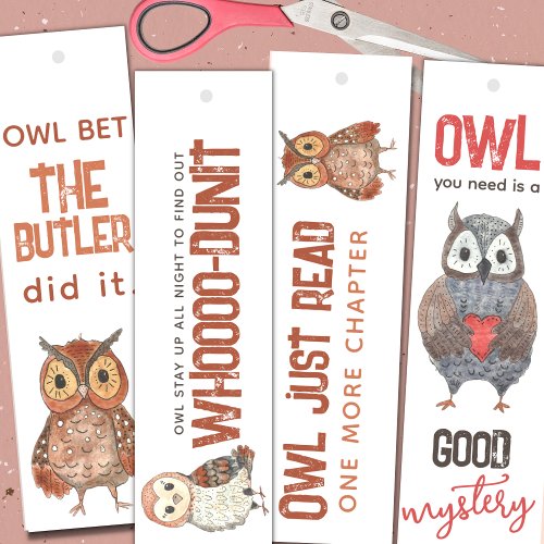 Owls   Funny Mystery Themed Bookmarks