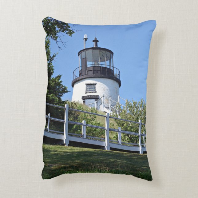 Owls Head Lighthouse, Maine Accent Pillow (Back(Vertical))