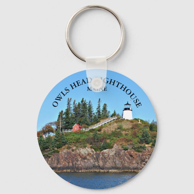 Owls Head Lighthouse, Maine Round Keyring (Front)