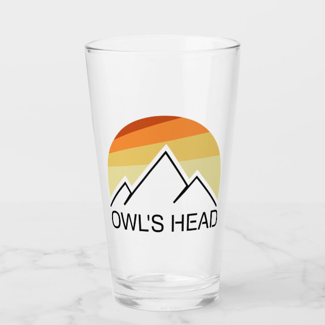 Owl's Head New Hampshire Retro Glass (Front)