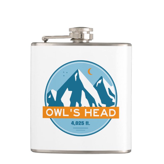 Owl's Head New Hampshire Stars Moon Flask (Front)