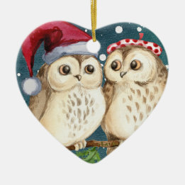 Owls heart Christmas ornament decoration