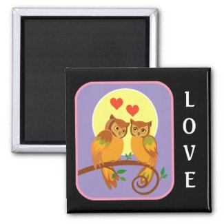 Owls in love magnet