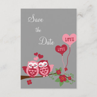 Owls in Love Save the Date Invitation