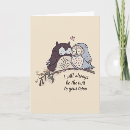 Owls in Love Twit Twoo Card