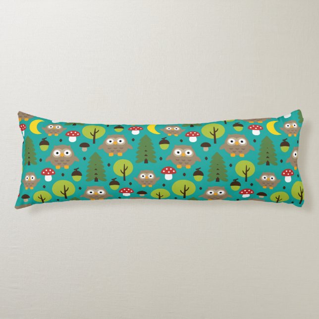 Owls In The Forest Body Pillow (Front)