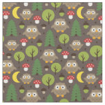 Owls In The Forest Fabric