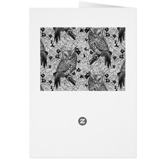 Owls in the oak tree, black and white (Back)