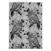 Owls in the oak tree, black and white (Front)