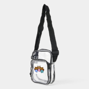 Owls In Towels Cute Cartoon Birds Fun Clear Crossbody Bag