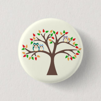 Owls in Tree Pinback Button