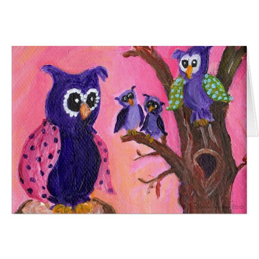 Owls in Trees Cards (Front Horizontal)