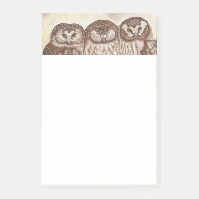Owls large post it note pad (Front)