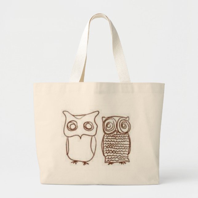 Owls Large Tote Bag (Front)