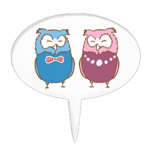 OWLS (LOVE BIRDS) WEDDING CAKE TOPPER