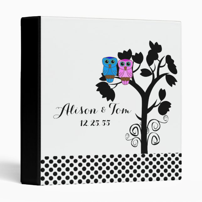 Owls - Love Birds - Wedding Scrapbook Folder (Front/Spine)