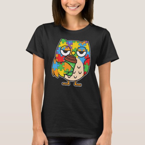 Owls Love Graphic Design Puzzle Autism Awareness K T_Shirt