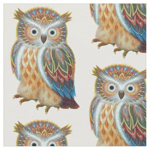 Owls - Lovely Realistic Owl Pattern Fabric