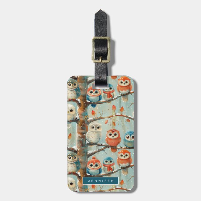 Owls Luggage Tags (Front Vertical)