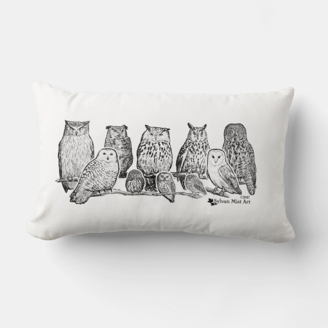 Owls Lumbar Pillow (Front)