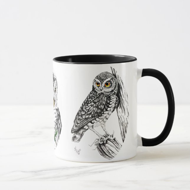 Owls Mug in ink (Right)