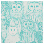 owls NC aqua Fabric