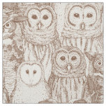 owls NC chocolate Fabric