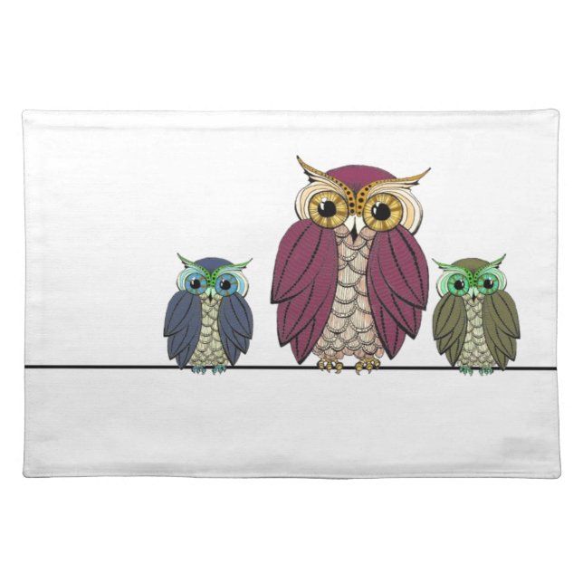 Owls on Wire Placemat (Front)